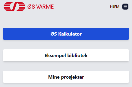 skjembilde av ØS Varme sin kalkulator